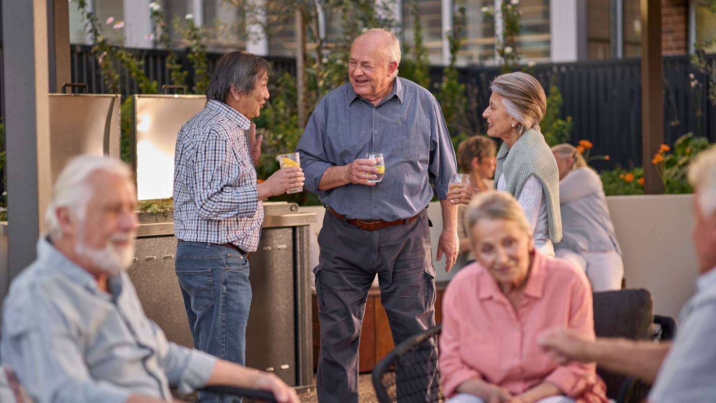 Seniors socializing